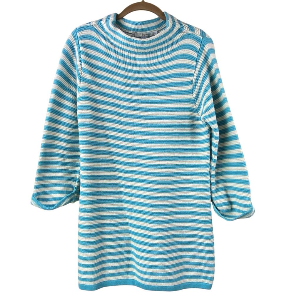 Boden Striped Sweater Tunic Size 12 Cotton Wool Preppy Nautical Beach Resort